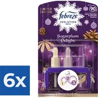 Ambi Pur Electric Navulling 3volution  Sugarplum Delight 20 ml - Voordeelverpakking 6 stuks