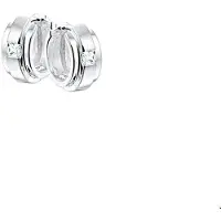 Trendjuwelier huiscollectie Klapcreolen Zirkonia Poli/mat Zilver Gerhodineerd Mat Glanzend