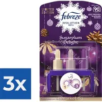 Ambi Pur Electric Navulling 3volution  Sugarplum Delight 20 ml - Voordeelverpakking 3 stuks