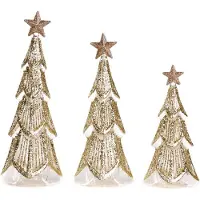 Goodwill Kerstboom Glas Goud H 28.5 cm Voordeelaanbod Set van 3 Stuks