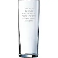 Arcoroc Gegraveerde longdrinkglas 31cl Je hebt vast 50 jaar voor de boeg, maar wij zijn lekker naar de kroeg