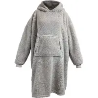 Unique living hoodie teddy chateau grey -70x110cm