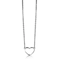 Zinzi zilveren ketting 43cm met hart plaatje 10mm om te graveren ZIC2346