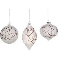 Goodwill Kerstbal "Takjes met Besjes" Glas Multicolour H 10 cm Voordeelass. Per 3 Stuks