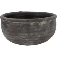 DK Design Bloempot/schaal laag - model Gamla - antraciet grijs - structuur streep - 39 x 39 x 20 cm