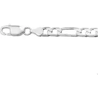 The Jewelry Collection Zilveren Collier figaro 6 mm 1001957 50 cm