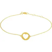Trendjuwelier huiscollectie Armband Goud Hart 0,8 mm 16,5 - 17,5 - 18,5 cm