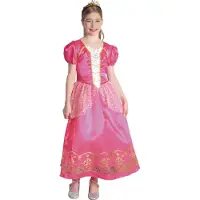 Vegaoo - Elegante roze en goudkleurige prinses outfit voor meisjes