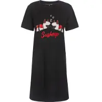 Temptation Dames Nachthemd - Slaapkleedje - Katoen - Zwart - Maat XL