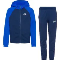 Nike Sportswear Poly Trainingspak Full-Zip Hooded Kids Donkerblauw Blauw Wit