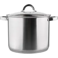 Altom Design Fabio RVS Hoge Soeppan / Kookpan 26cm 10.5L Met Glazen Deksel 26 x 21 cm