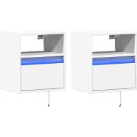 vidaXL Tv-wandmeubels 2 st met LED-verlichting 41x31x45 cm wit
