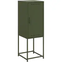 vidaXL Hoge kast, olijgroen, 36x39x107 cm, staal