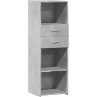 vidaXL Hoge kast, betonkleur, 40x42,5x124 cm, houtvezelplaat