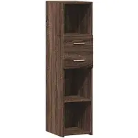 vidaXL Hoge kast 30x42,5x124 cm bewerkt hout bruin eikenkleurig