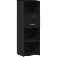 vidaXL Hoge kast 40x42,5x124 cm bewerkt hout zwart