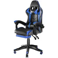 Avalo Gaming Stoel - Gamestoel - Ergonomische Bureaustoel Verstelbaar - Game Stoel - Gaming Chair - Zwart/Blauw