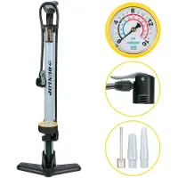 Dunlop Fietspomp met Drukmeter - Fiets Pomp voor , Schrader en Frans Ventiel - Staande Pomp Incl. Adaptoren voor Waterspeelgoed en Ballen