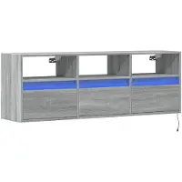 vidaXL Tv-wandmeubel met LED-verlichting 130x31x45 cm grijs sonoma