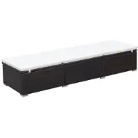 vidaXL Ligbed met kussen poly rattan bruin