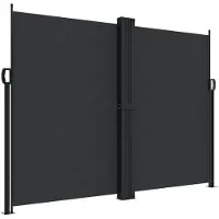 vidaXL Windscherm uittrekbaar 180x600 cm zwart