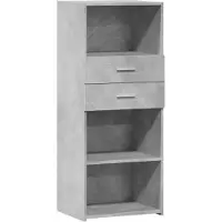 vidaXL Hoge kast 50x42,5x124 cm bewerkt hout betongrijs