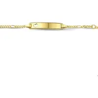 The Jewelry Collection 9 Krt. Graveerarmband Hart Plaat 5,0 mm 16 - 18 cm - 9 Karaats Geel