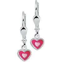 Trendjuwelier huiscollectie TFT Oorhangers Hart Brisur Haak Zilver Glanzend 20 mm x 5.5 mm