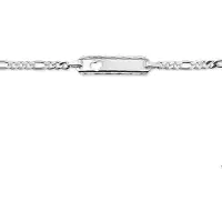 Trendjuwelier huiscollectie Graveerarmband Zilver Hart Figaro Plaat 5,0 mm 13 - 15 cm