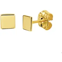 The Jewelry Collection Geelgouden Oorknoppen vierkant 4018947