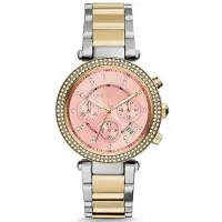 Michael Kors Stijlvol MK6140 Parker dameshorloge met roze wijzerplaat