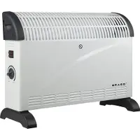 BRASQ Elektrische Convectorkachel - Elektrische Kachel - Compact en Geruisloos - Verstelbare thermostaat 750/1250/2000 watt - Verwarming wit - CH300