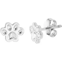 Trendjuwelier huiscollectie TFT Oorknoppen Hondenpoot Zilver Gerhodineerd Glanzend 6 mm x 7.5 mm