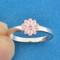 The Jewelry Collection Zilver Gerhodineerde Kinderring bloem zirkonia 1333126 15.00 mm (47)