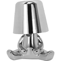 Luxus Bins Brother Tafellamp - Zilver - Decoratieve Tafellamp - Tafellamp slaapkamer - Draadloos - Dimbaar