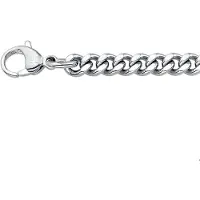 The Jewelry Collection Stalen Collier geslepen gourmet 6 6502437 60 cm