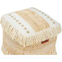 Beliani ALUPOLA - Poef-Beige-Jute, Katoen