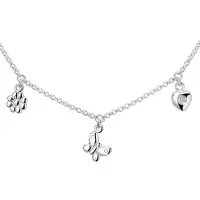 The Jewelry Collection Zilver Gerhodineerde Collier diverse bedels 35 + 3 cm 1329507