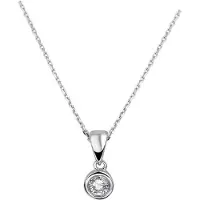 The Jewelry Collection Zilver Gerhodineerde Collier zirkonia 41 + 4 cm 1329796