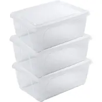 Hega hogar 5x Voorraad/vershoudbakjes Hoog/diep 0,5 Liter Transparant
