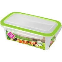 Hega hogar 2x Voorraad/vershoudbakjes 0,75 liter transparant/groen