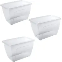 Hega hogar 5x Voorraad/vershoudbakjes Hoog/diep 1,5 Liter Transparant
