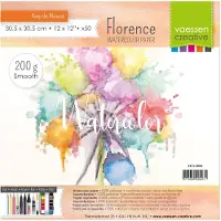 Vaessen creative Aquarelpapier "Florence" ivoor smooth 200g 30,5x30,5 (50 stuks)