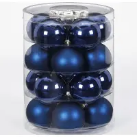 Inge-glas Inge Goods Kerstballen set - 20x stuks - donkerblauw - glas - 6 cm - glans en mat - kerstversiering