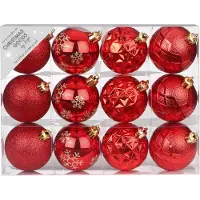 Inge-glas Set van 24x luxe rode kerstballen 6 cm kunststof mat/glans - Onbreekbare plastic kerstballen - Kerstboomversiering rood