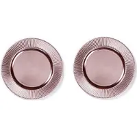Inge-glas 2x Ronde kaarsenborden/onderborden kunststof oudroze 33 cm - onderbord / kaarsenbord / onderzet bord voor kaarsen
