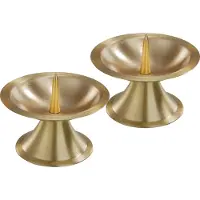 Trend Candles Luxe kaarsenhouder voor stompkaarsen - 2x - goud - metaal - voor kaarsen van 5-6 cm