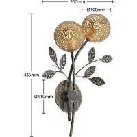 LUCANDE Wandlamp Evory, dimbaar, zwart, Woon-/ Eetkamer, metaal, Florentijns, Wandlamp