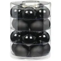 Christmas Goods Inge goods Kerstballen - 20 st - zwart - glas - glans/mat - 6 cm - glans en mat- kerstversiering