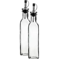 COSY&TRENDY Cosy & Trendy Olie en azijn flessen - 2x - glas - 300 ml - schenktuit - afsluitbare dop